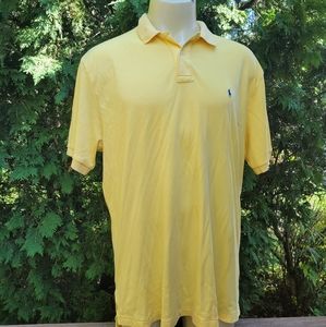 Vintage 90s Polo By Ralph Lauren PALE Yellow SS Button Polo/Rugby Shirt